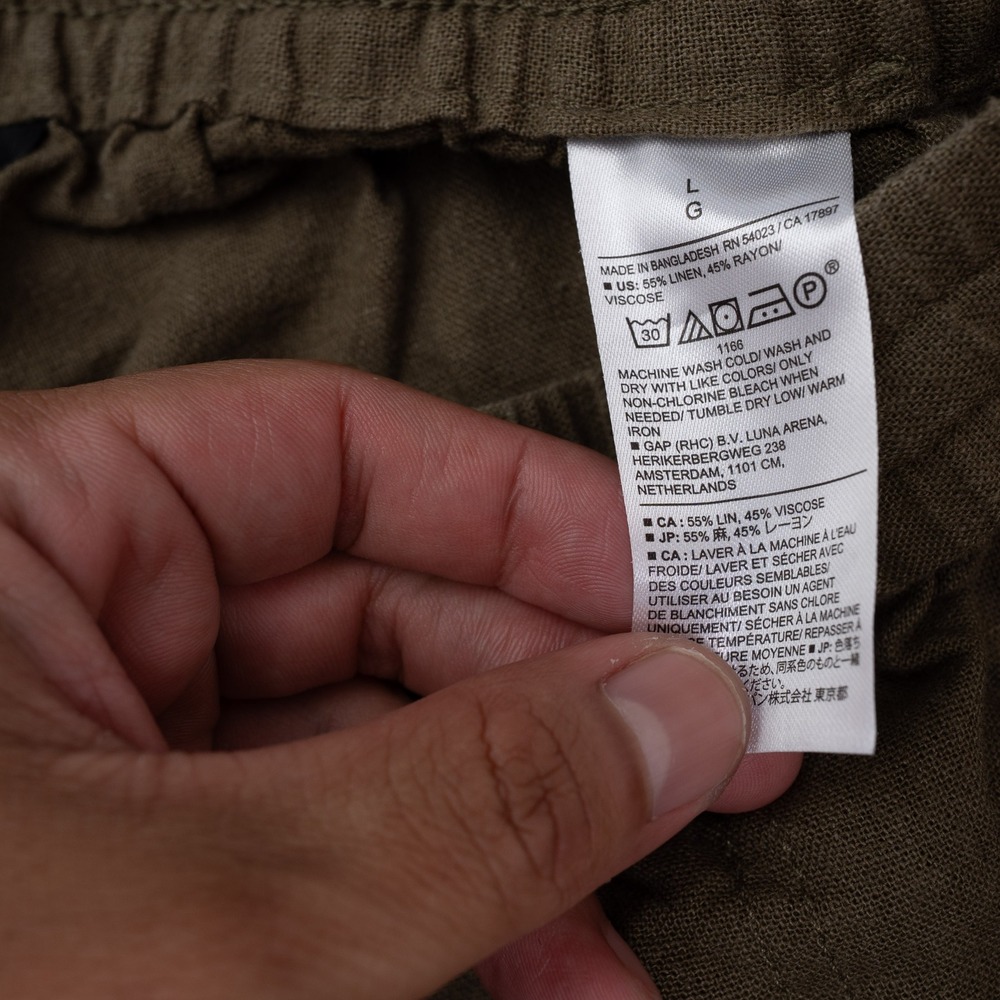Banana Republic Straight High Rise Pants Womens L Brown Excellent Linen Blend - Picture 8 of 8